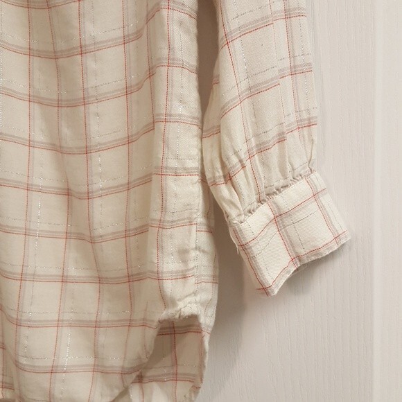 Aerie Silver Sparkle Ruffle Collar Shirt - Picture 2 of 4